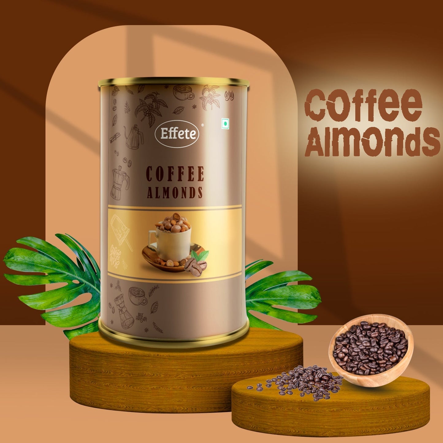 Peacock Mirror Rakhi Set with Coffee Almonds, Pack of 3
