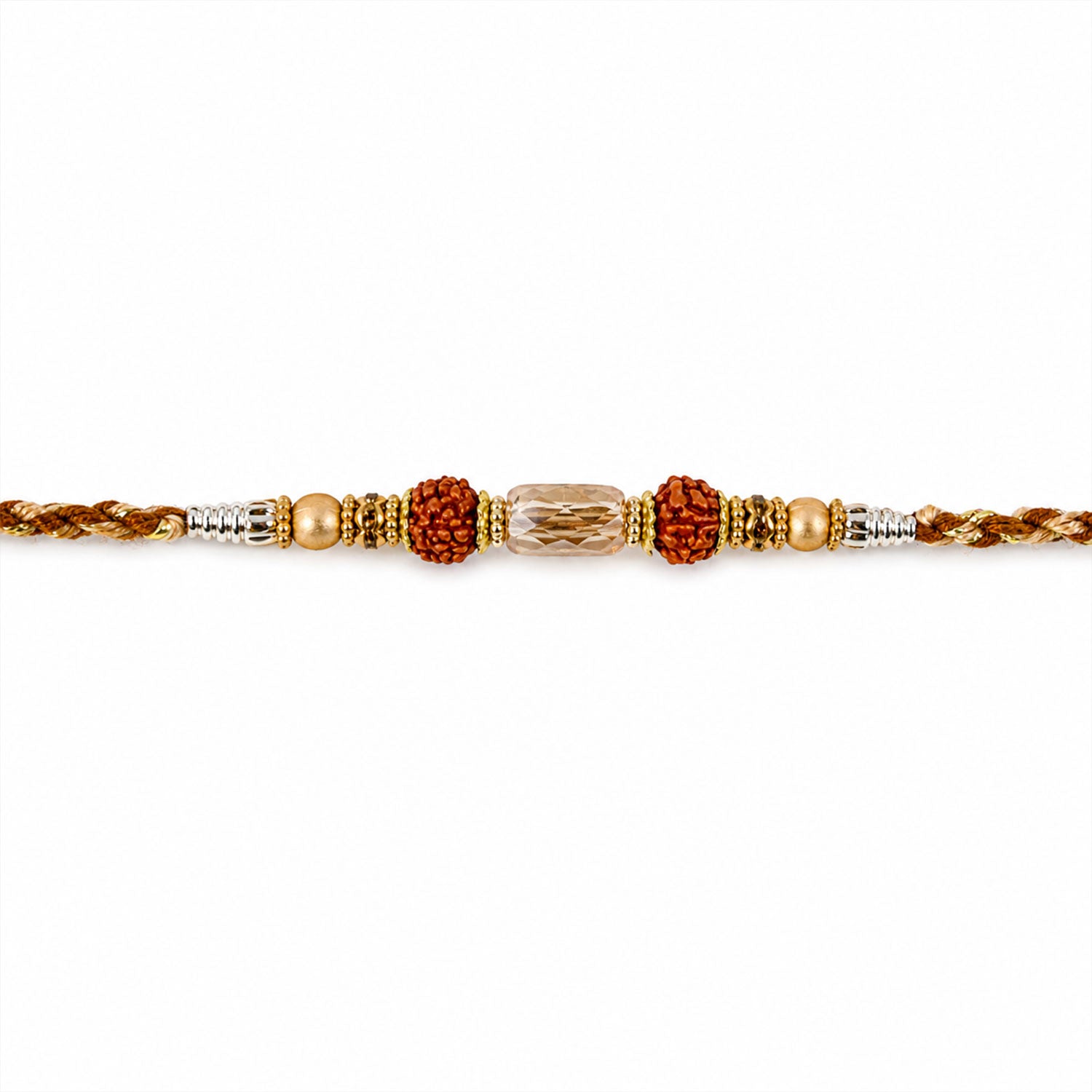 Graceful Pastel Pearl Rakhi with Fine Beads and Premium Raksha Bandhan Charm