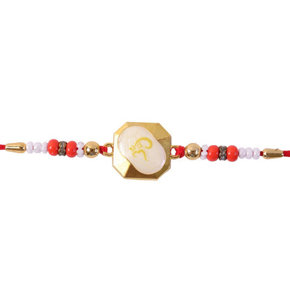 Om Charm Beaded Rakhi Raksha Bandhan Gift for Brother (10pcs)