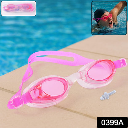 Swimming Goggles With Adjustable Clear Vision Anti-Fog Waterproof (1 Pc)