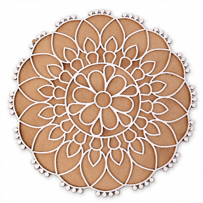 Round Floral Rangoli Stencil Board for Door Entrance and Festive Decoration