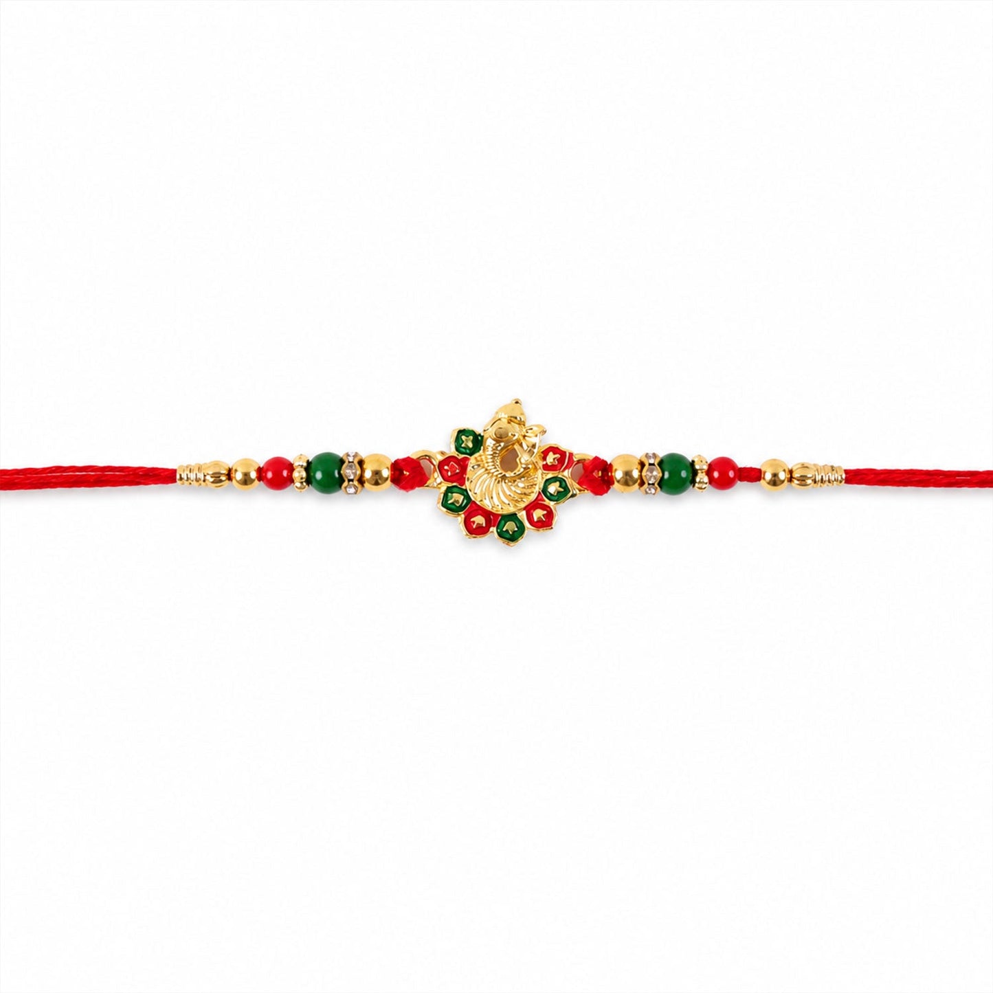 Ganesha Rakhi Beads and Stone Work for Raksha Bandhan (5pcs)