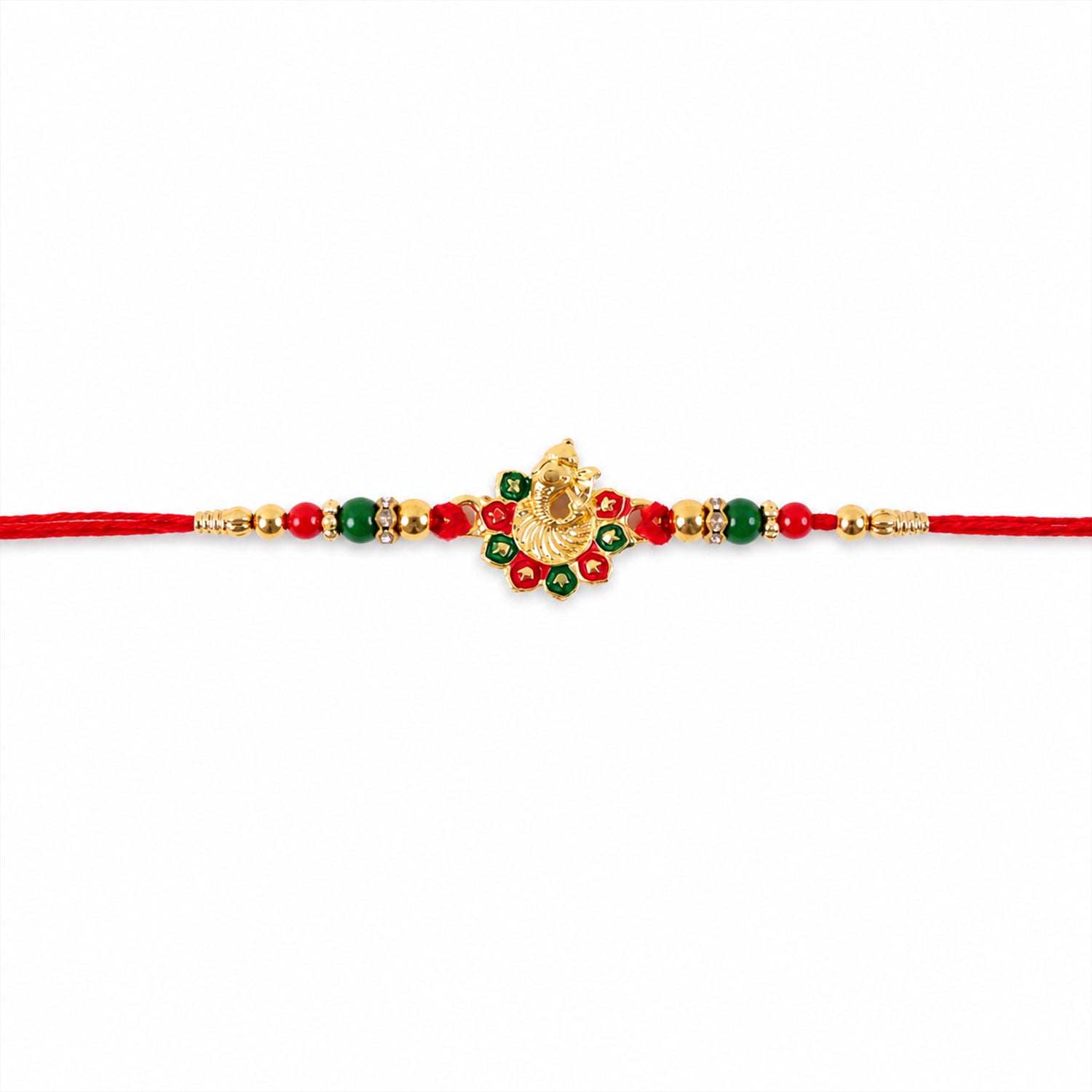 Ganesha Rakhi Beads and Stone Work for Raksha Bandhan (5pcs)