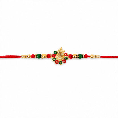 Ganesha Rakhi Beads and Stone Work for Raksha Bandhan (5pcs)