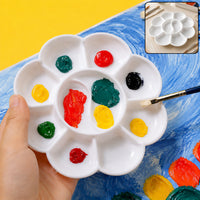 Flower Shape Colour Mixing Plate 10 Well Paint Palette for Watercolour & Acrylic Art