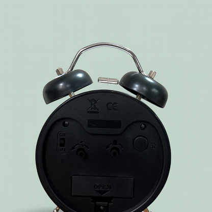 Cute Panda Cartoon Alarm Clock for Kids Bedroom with Twin Bell Sound