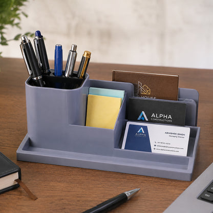 Multipurpose Desktop Organizer Pen Stand with Document Holder & Storage Compartments