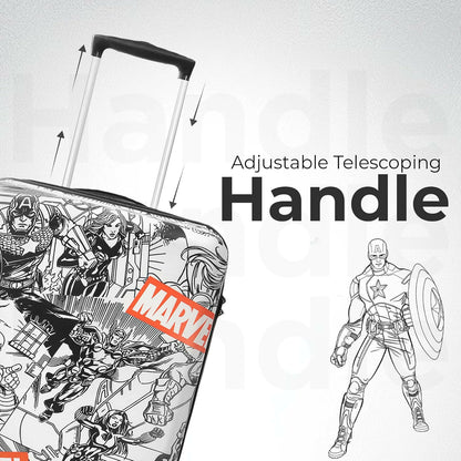 Novex Marvel Avenger Kids Trolley Bags for Travel Polycarbonate Luggage /Suitcase with 4 Wheel (Black,18 Inch)