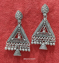 Silver Jhumka Earrings – Handcrafted Traditional Elegance