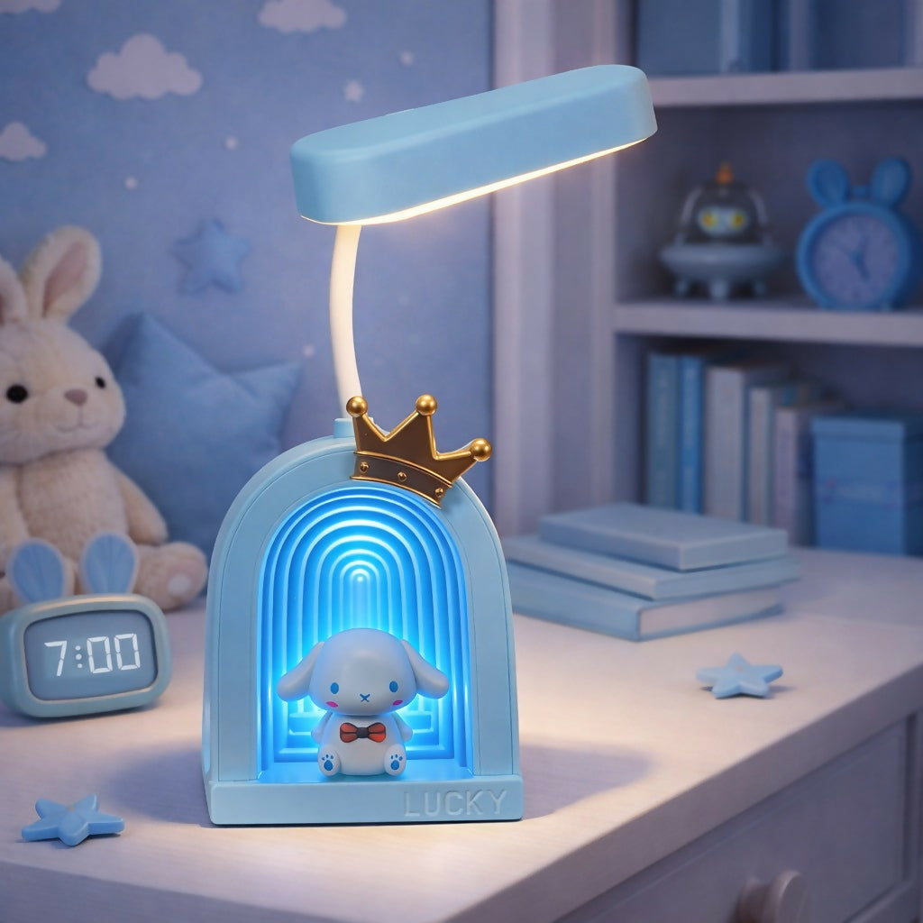 Cute Bunny LED Desk Lamp with arch and crown design