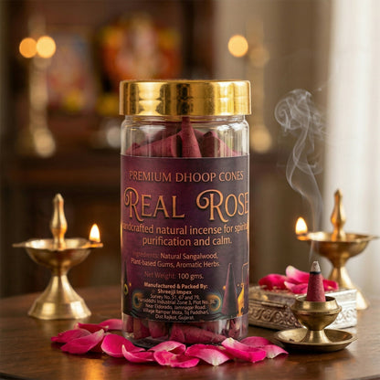 Natural ingredients used in Real Rose Dhoop Cones