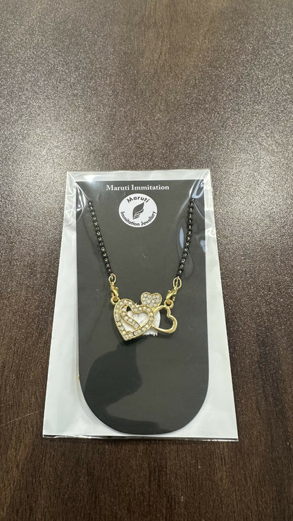 The Interlock Mangalsutra. Gold plated jewellery made with dimond.