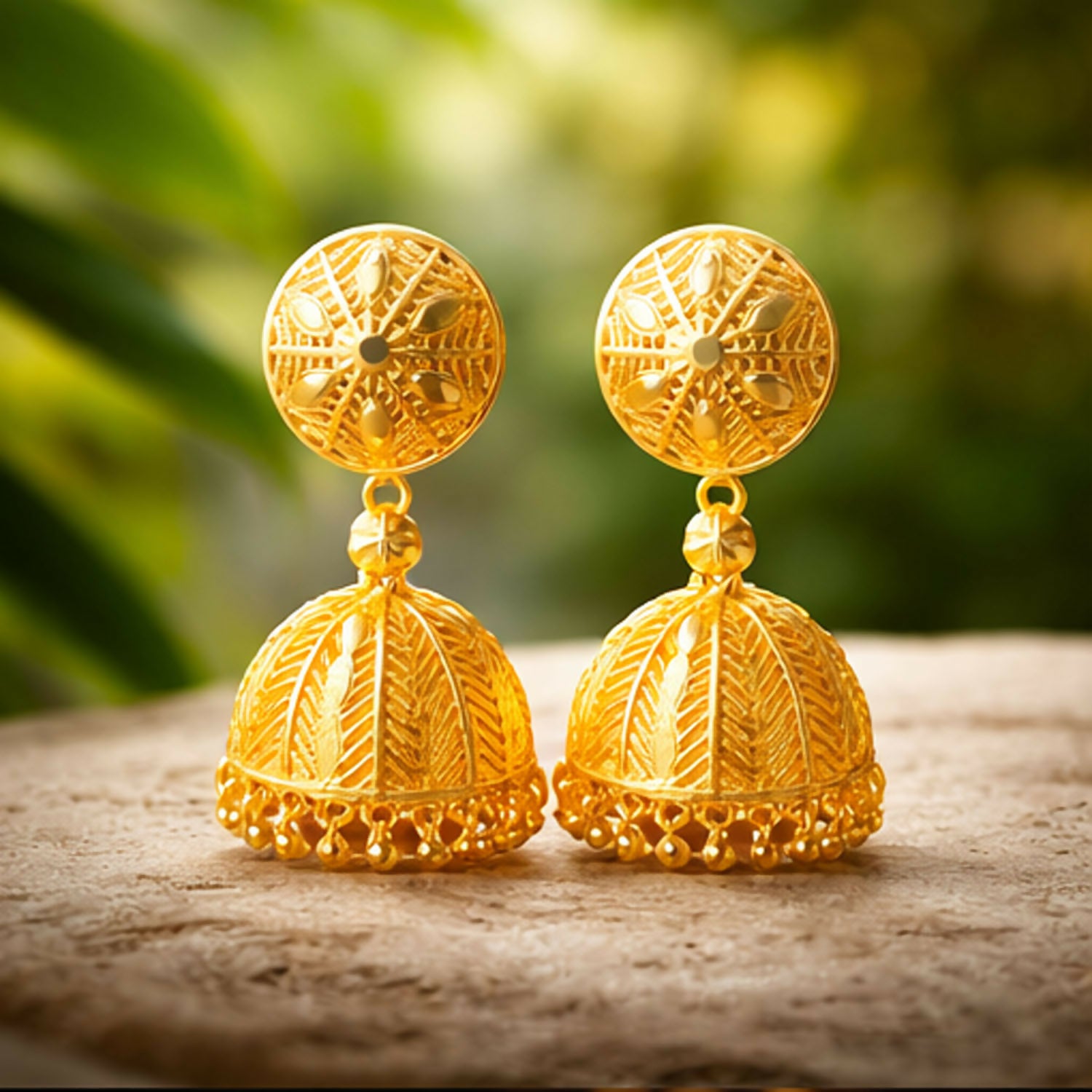 Traditional Gold Plated Jhumka Earrings for Women