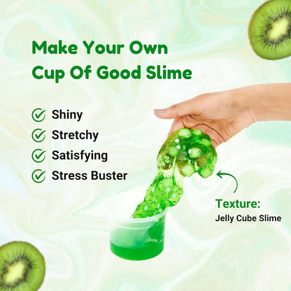 Kiwi Jelly Cube Slime Making Kit for Kids – DIY Tubbie Slime Kit with Activator