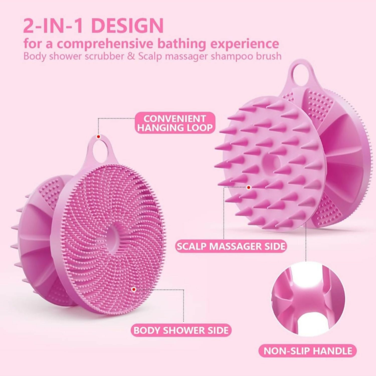 2 in 1 Silicone Body Scrubber