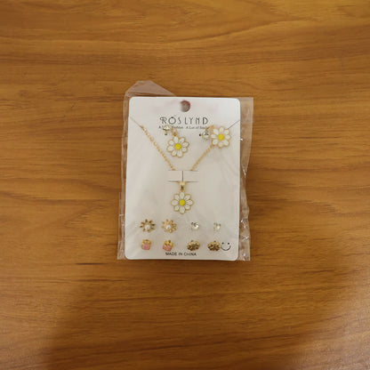 Premium Gold Plated Leaf Pearl Drop Earrings for Women & Girls (Pack Of 6)