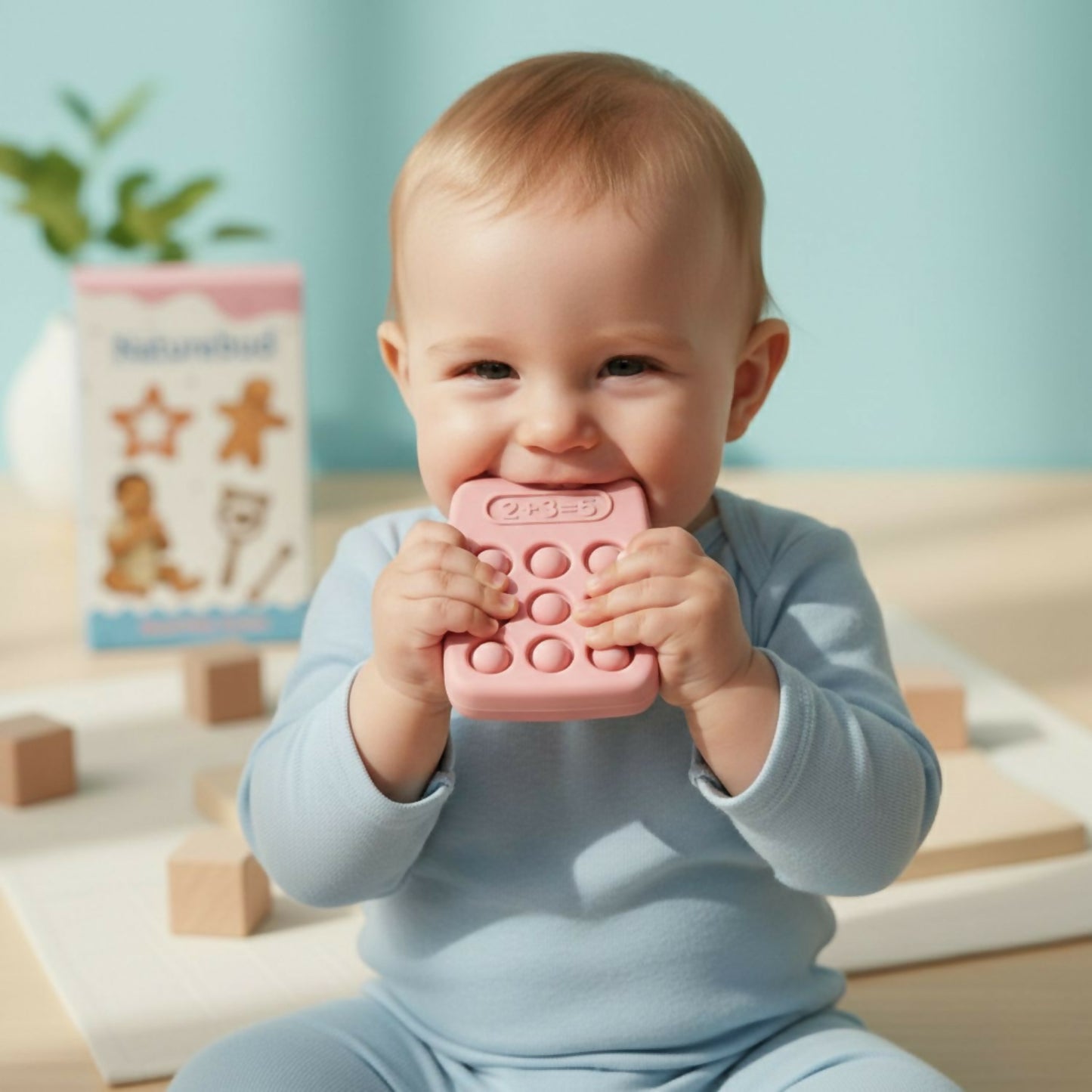 Pop It calculator silicone teether