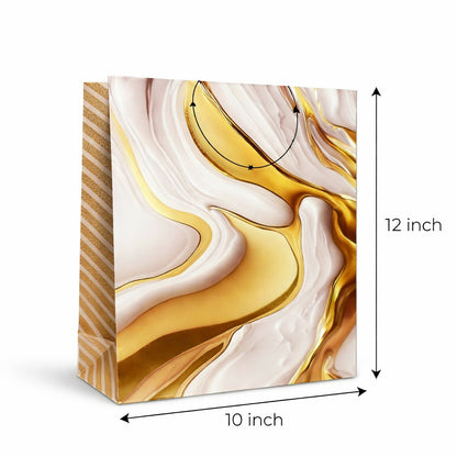 Luxury Marble Print Gift Bag with Handle Premium Paper Carry Bag (1PC)