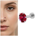 Red Ruby Nose Pin – Silver Plated Stud for Women