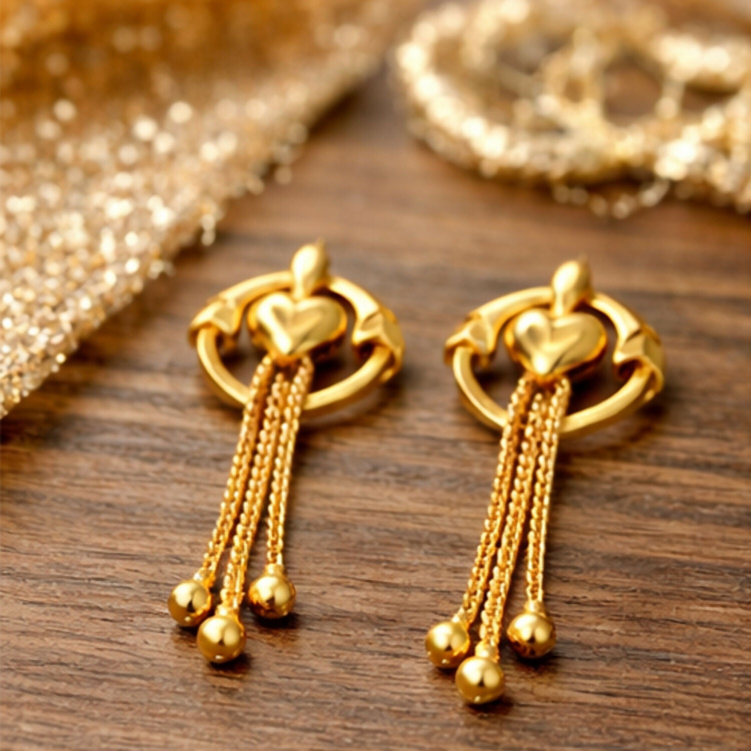 Elegant Golden Drop Earrings for Women & Girls | Lightweight Stylish Party Wear Earrings