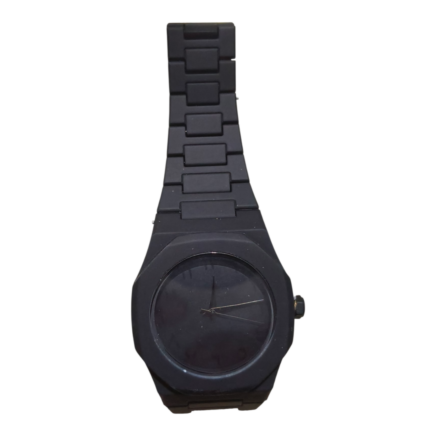 Premium Matte Black Minimalist Analog Wrist Watch with Designer Dial and Metal Strap