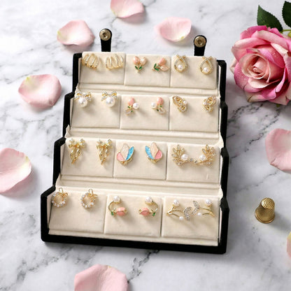 Premium velvet box packaging for earrings set