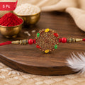 Circular Rakhi with Multicolor Accents, Elegant Raksha Bandhan Gift (5pcs)