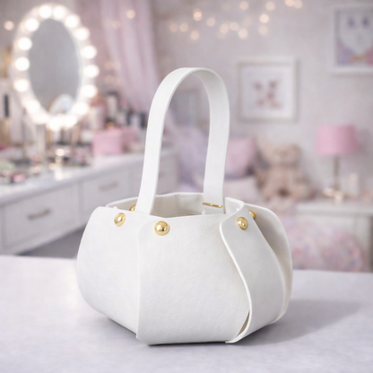 Mini Handheld Bag for Women with Structured Design | Compact Casual & Gift Purse (WHITE)