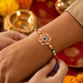Stylish Rakhi For Brother With Colorful Beads And Unique Designer Centerpiece