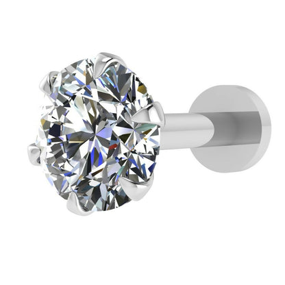 silver plated AD Nosepin stud Gold Flat Back