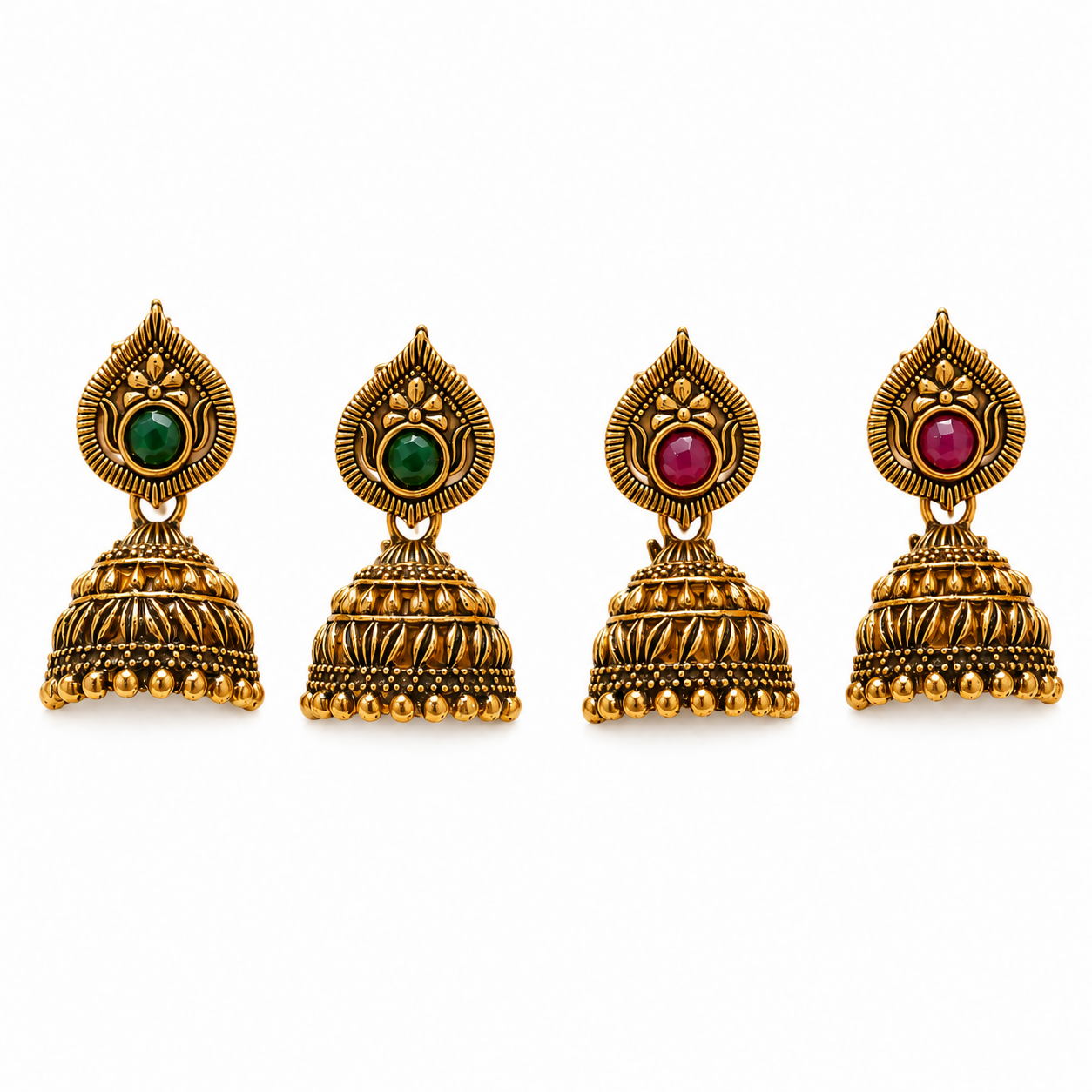 Jhumka Earrings – Elegant Traditional Gold Plated Design