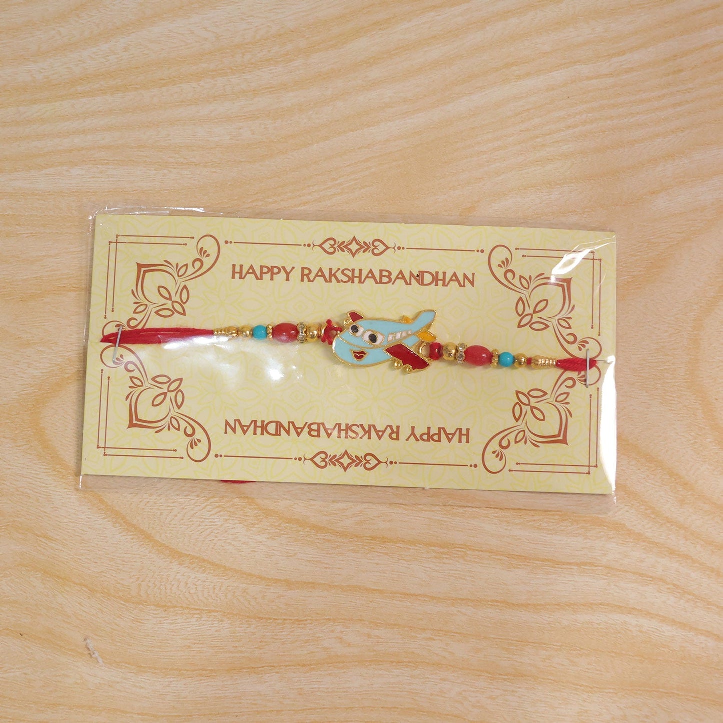 Kids Rakhi Playful Airplane Design Multicolor Beads (10pcs)