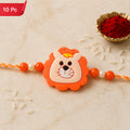 Lion Character Rakhi Beaded Design for Kids Brother (10pcs)