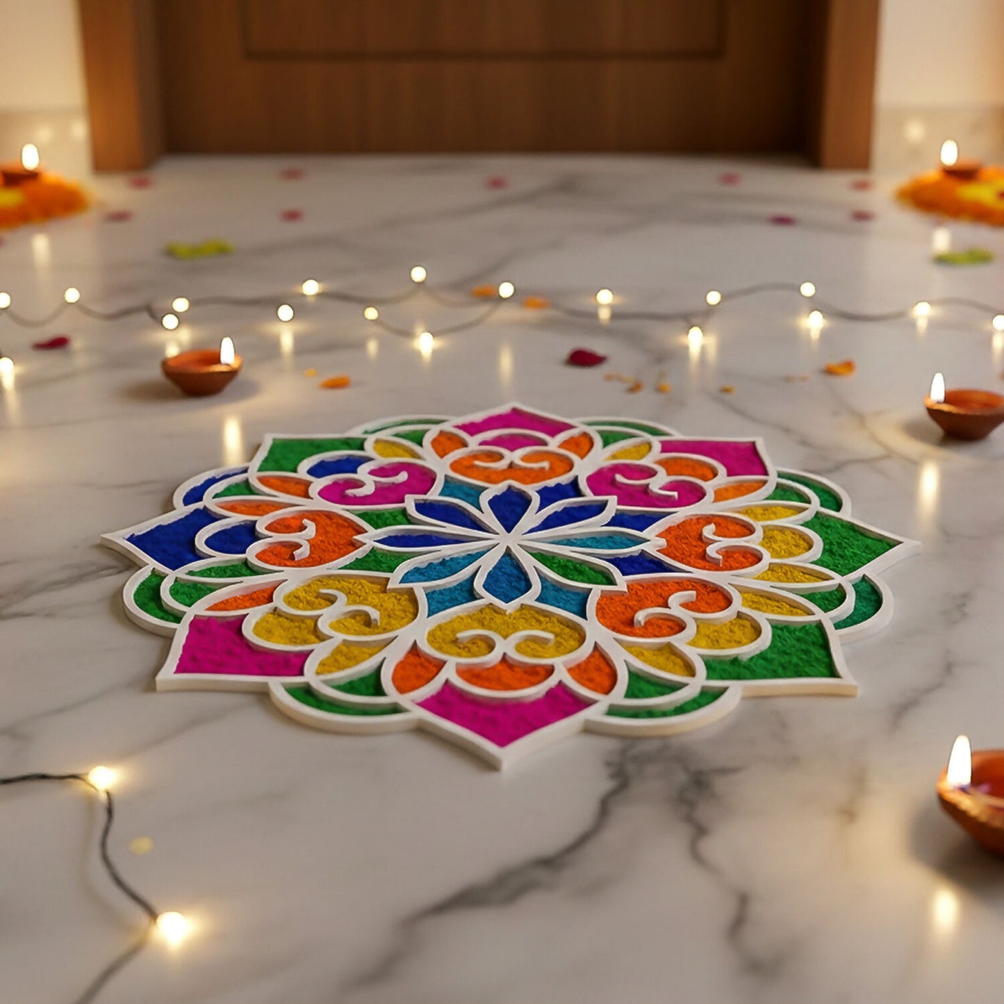 Rangoli Stencil | 16 Inch | Mandala Design for Diwali and Festivals