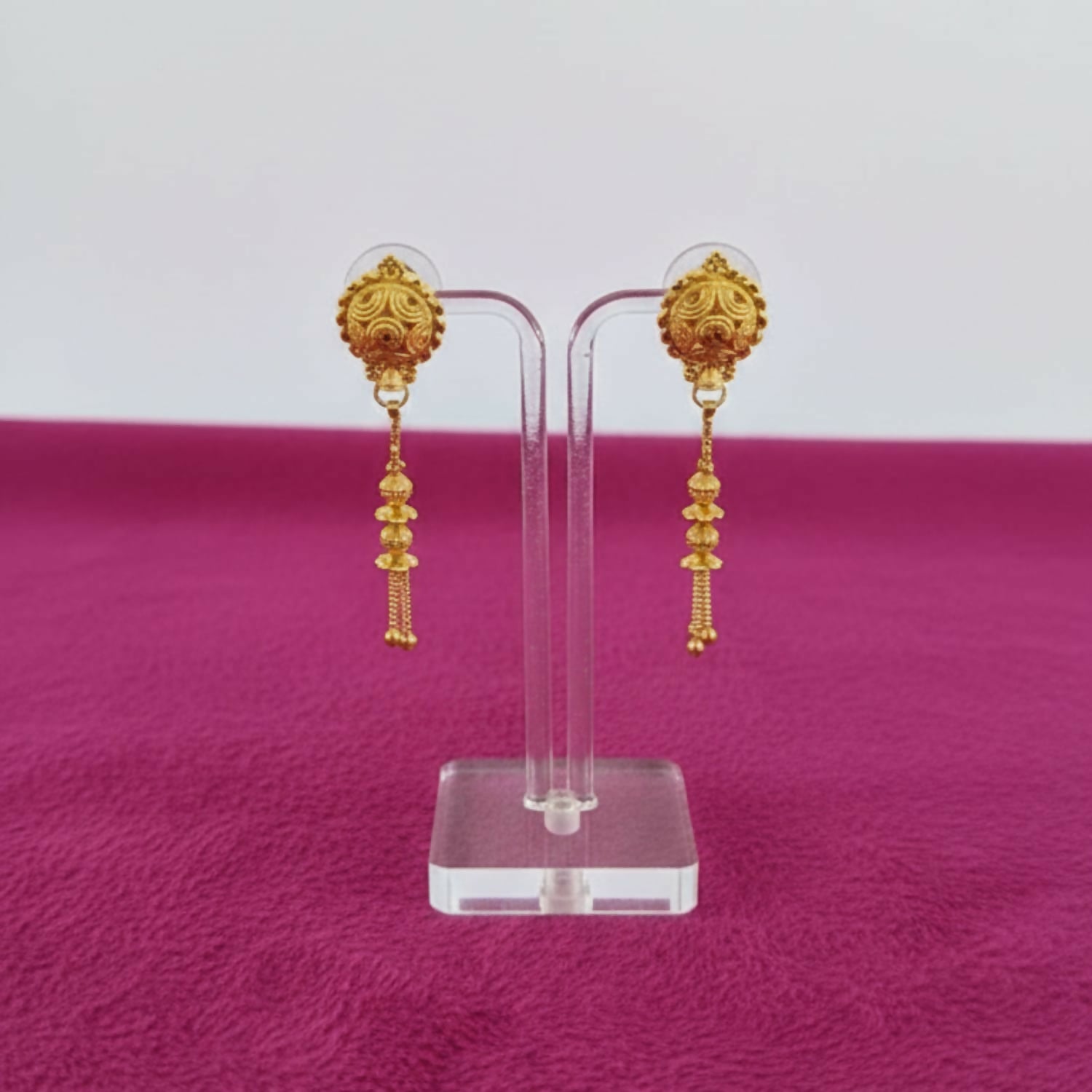 Golden Long Chain Beads Earrings for Women & Girls – Fancy Style