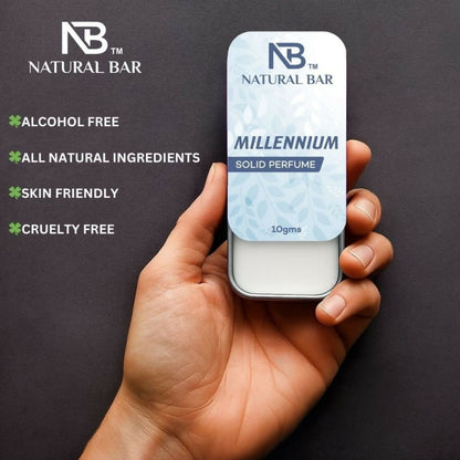 Natural Bar Millennium Solid Perfume | Alcohol Free Cologne for Men & Women | Strong & Lasting Fragrance | Gifting Set for Him & Her
