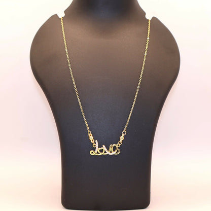 Love Gold Plated AD Pendant Necklace For women and girls