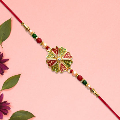 Traditional Rakhi Meenakari Floral Designer Raksha Bandhan (10pcs)