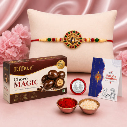 Rakhi Combo for Brother with Chocolate Magic(32-GM)Rakhi Gift | Assorted Gift Box
