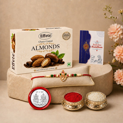 DeoDap Rakhi Combo for Brother with Chocolate Almond (32-GM)Rakhi Set | Assorted Gift Box