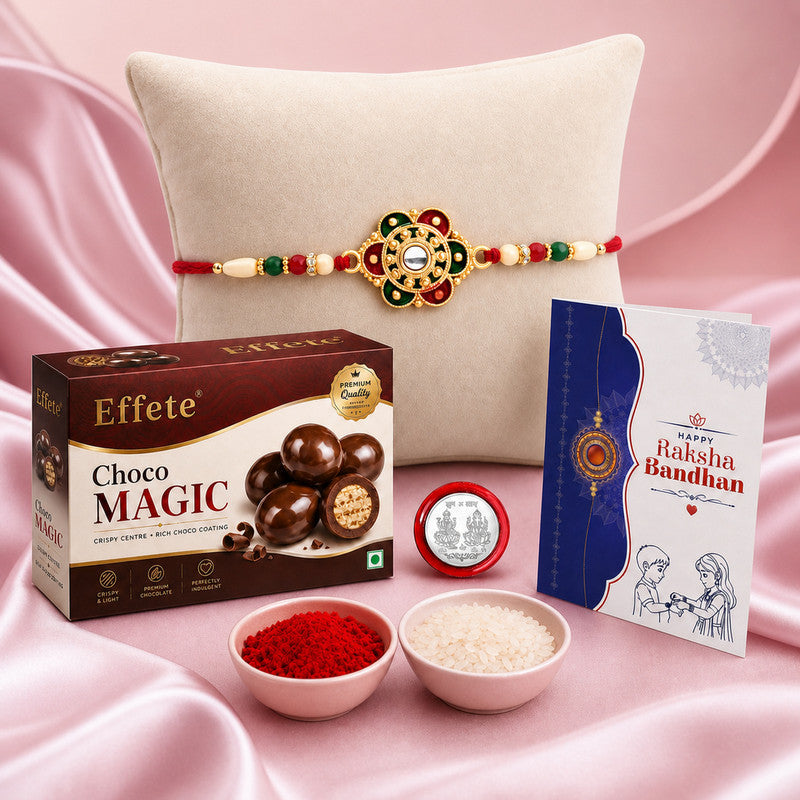 Rakhi Combo for Brother with Chocolate Magic(32-GM)Rakhi Gift | Assorted Gift Box