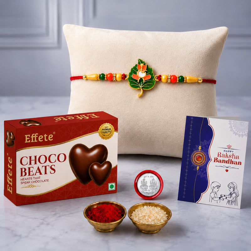 Rakhi Combo for Brother with Chocolate Beats (32-GM)Rakhi Gift | Assorted Gift Box