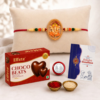 Rakhi Combo for Brother with Chocolate Beats (32-GM)Rakhi Gift | Assorted Gift Box