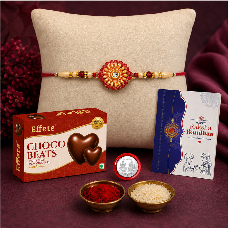 Rakhi Combo for Brother with Chocolate Beats (32-GM)Rakhi Gift | Assorted Gift Box