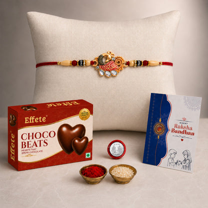 Rakhi Combo for Brother with Chocolate Beats (32-GM)Rakhi Gift | Assorted Gift Box