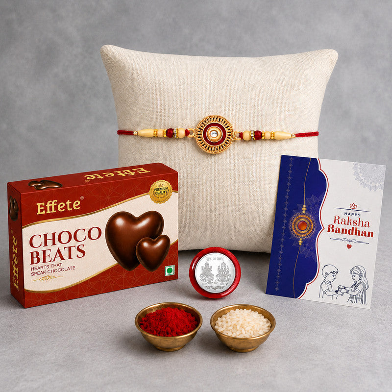 Rakhi Combo for Brother with Chocolate Beats (32-GM)Rakhi Gift | Assorted Gift Box