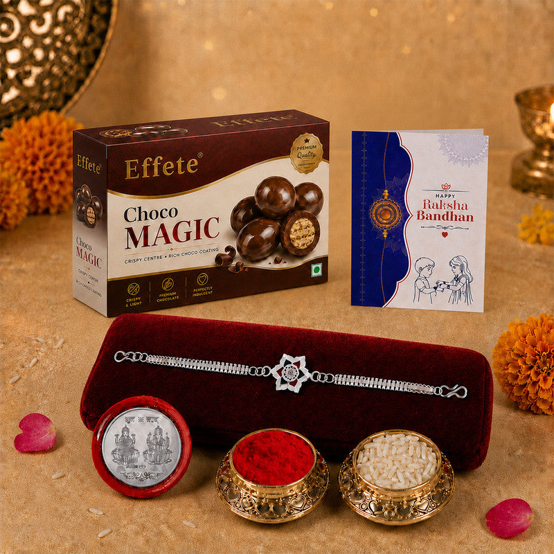 Rakhi Combo for Brother with Chocolate Beats (32-GM)Rakhi Gift|Gold Gift Box (Multicolor)