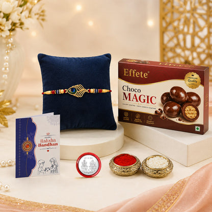 Rakhi Combo for Brother with Chocolate Magic(32-GM)Rakhi Gift | Assorted Gift Box
