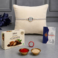 DeoDap Rakhi Combo for Brother with Chocolate Almond (32-GM)Rakhi Set | Paper, Silver Gift