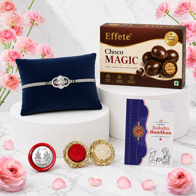 Rakhi Combo for Brother with Chocolate Magic(32-GM)Rakhi Gift | Assorted Gift Box